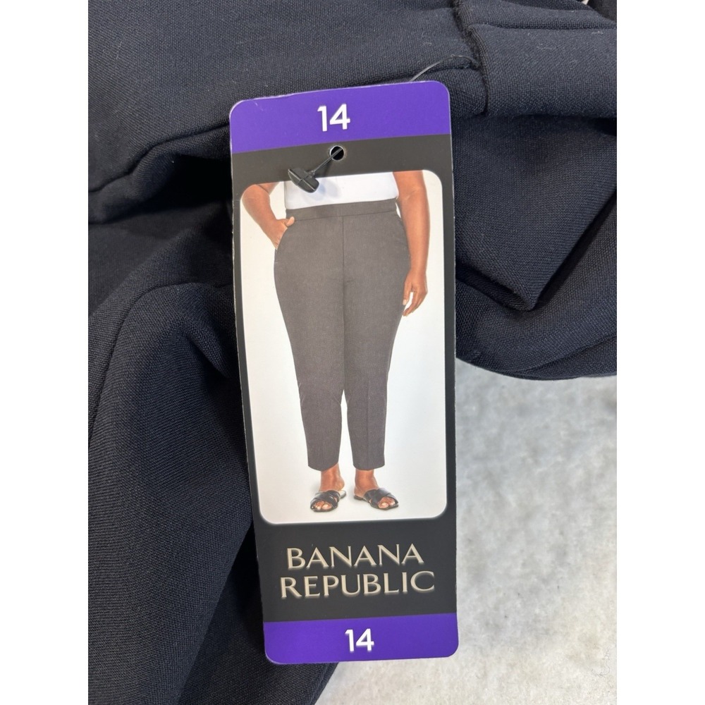 Banana Republic‎ Women's 14 Black Tapered Pull On Pant Career Preppy Business